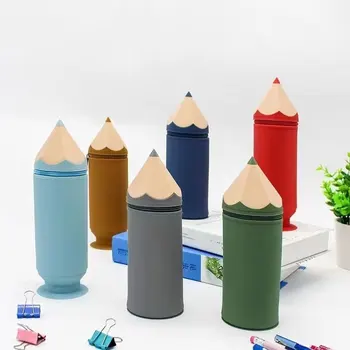 1 шт Красочный пенал большого размера, силиконовая сумка для ручек в форме ручки, сумка для ручек, Студенческая сумка, сумка для хранения, Органайзер для школьных принадлежностей