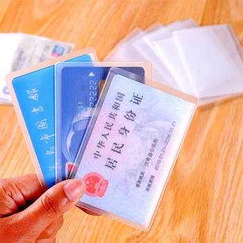 10 шт. Водонепроницаемый прозрачный держатель для карт, ПВХ Прозрачный чехол для удостоверения личности, чехол для защиты кредитных карт, протектор для карт, держатель для карт