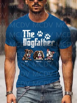 2023 Летняя Мужская Забавная футболка The Dogfather Paw Pets Lover, Красочная футболка с принтом The Best He Him Hole LGBT3D