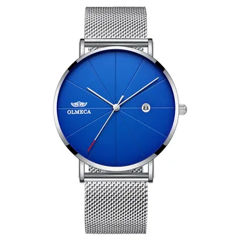 2023 Мужские часы, лучший бренд, роскошные кварцевые часы, ультратонкие минималистичные часы для мужчин, классические водонепроницаемые синие наручные часы Geneva