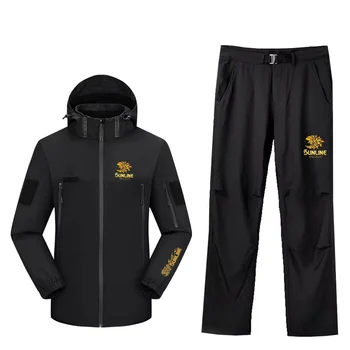 2023 Новая мужская одежда для рыбалки SUNLINE, уличный водонепроницаемый спортивный костюм, зимняя утолщенная теплая куртка с капюшоном, Регулируемые Длинные брюки