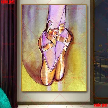 5D круглая квадратная алмазная вышивка художественная балетная женская обувь Diy полные наборы алмазная живопись Вышивка крестом мозаика стразы Декор