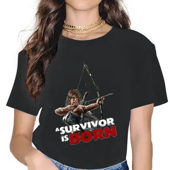 A Survivor is Born Женские Рубашки Tomb Raider Game Свободные Винтажные Женские Топы Harajuku Повседневные Женственные Блузки
