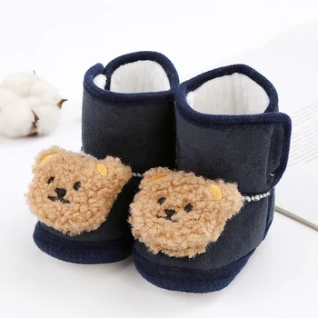 BeQeuewll / Детские зимние ботинки на мягкой подошве с мультяшным мишкой, нескользящие ботинки для первых ходунков, детские зимние ботинки для 0-18 месяцев