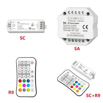 DC5-24V SPI Контроллер светодиодной ленты WiFi RF SPI RGB/RGBW SPI выходной сигнал для цифровой микросхемы RGB/RGBW/WS2811/WS2812B IC лента светодиодная лента