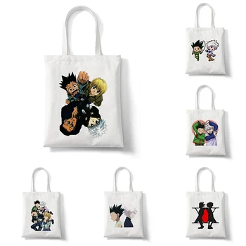 Hunter X Hunter Японская сумка для покупок из аниме, сумка-тоут, сумка для покупок, тканая из джута Женская сумка Harajuku, сумка для покупок