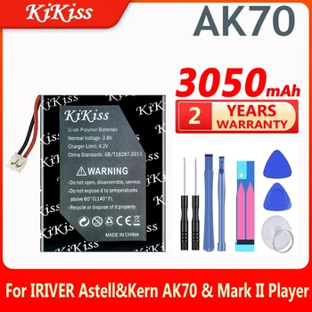 KiKiss Сменный Аккумулятор AK70 емкостью 3050 мАч для IRIVER Astell & Kern AK70 и Mark II Player MarkII Batteries