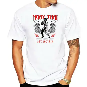 Mma Muay Thai Thailand Tiger Gym Боевые Искусства Мужская Белая хлопчатобумажная футболка Топ Футболка Мода 2024 года С коротким рукавом Черная Повседневная футболка