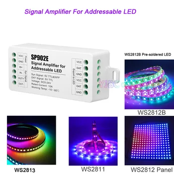 SP902E 5V ~ 24V 12V адресуемая RGB IC лента Программируемый Усилитель Сигнала SPI Для WS2812 WS2811 LED Pixel Strip Matrix Panel Light