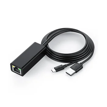 Адаптер Ethernet для телевизора Tv 4K Stick Сетевой адаптер USB-C-RJ45 LAN с кабелем питания USB 2.0 для подачи питания