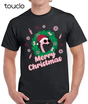 Веселого Рождества, Фламинго, Уродливая забавная рубашка, Рождественский подарок к празднику, мужская футболка унисекс