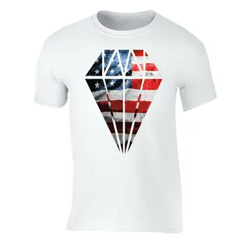Винтажная футболка с потертым бриллиантом с американским флагом 4 июля, футболка США