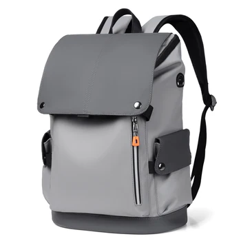 Высококачественный мужской большой рюкзак для ноутбука из искусственной кожи, водонепроницаемый рюкзак для зарядки через USB, деловые городские мужские рюкзаки