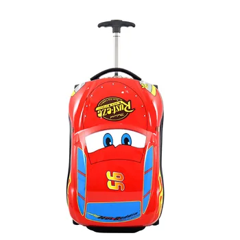 Детский багаж с мультяшной машинкой 18-дюймовый дорожный прицеп-интернат Универсальное колесо Детская тележка-чемодан maletas de viaje