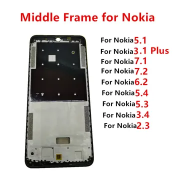 Для Nokia 5.3 5.4 6.2 7.2 2.3 3.4 7.1 5.1 NK Средняя передняя рамка Плата корпуса ЖК-дисплей Поддержка средней панели Ремонт Запасных частей