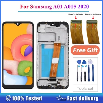 Для Samsung Galaxy A01 A015 2020 Узкий Широкий Гибкий ЖК Сенсорный Дигитайзер В Полной Сборке Со Сменной Частью Рамки