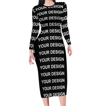 Добавьте Дизайн Индивидуальное Облегающее Платье На Заказ По Вашему Образу Кавайные Платья Праздничное Платье С длинным рукавом Эстетического Дизайна 3XL 4XL 5XL