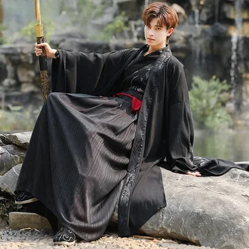 Древний костюм Ханьфу, Народная одежда Ханьфу, Эмборидеры, длинный халат, традиционный китайский стиль, Японские Самурайские вечерние костюмы для косплея.