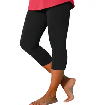 Женские брюки для йоги со средней посадкой, подтягивающие ягодицы с контролем живота, женские укороченные леггинсы для фитнеса