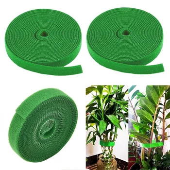 Зеленая нейлоновая повязка для растений, многоцветный крючок длиной 2 м, самоклеящийся для поддержки растений, Садовые принадлежности