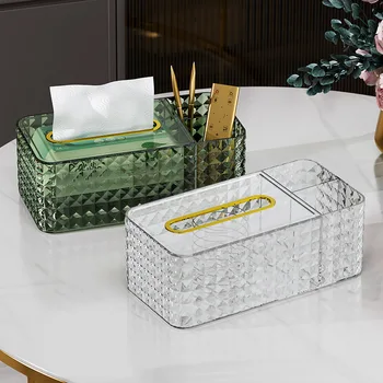 Креативная коробка для салфеток в виде бриллиантовой клеточки, украшения для гостиной, офиса, Извлекаемая коробка для салфеток, Многофункциональное хранилище всякой всячины