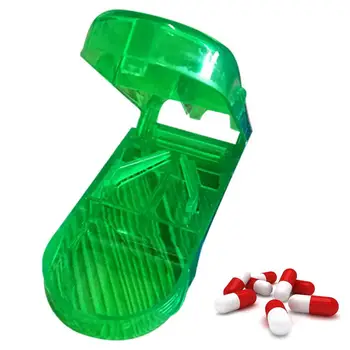 Маленький разделитель для таблеток, прозрачный резак для таблеток и разделитель с дозатором, передвижная дробилка для лекарств для мужчин и женщин, съемный