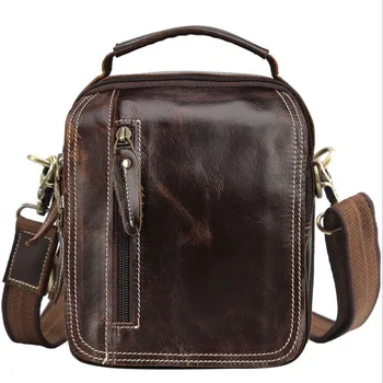 Модная мужская сумка через плечо из натуральной кожи, маленькая сумка для телефона, натуральная коровья кожа, модная дизайнерская сумка через плечо 2019 года