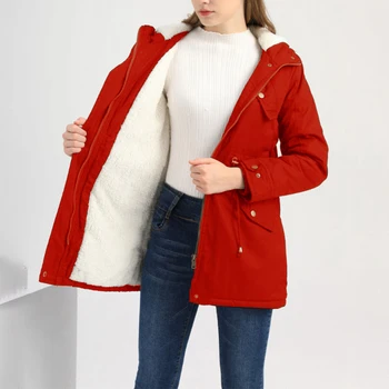 Модное пальто 2023, верхняя одежда, Цветная плюшевая хлопчатобумажная куртка с капюшоном, пальто с капюшоном, женское толстое пальто с длинным рукавом