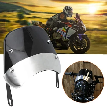 Мотоциклетный винтажный дефлектор ветрового стекла Универсальная модификация для круглых фар диаметром 5-7 дюймов