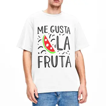 Мужская Женская Рубашка Me Gusta La Fruta Испания Испанская Sspana Модные Хлопковые Футболки С коротким Рукавом I like Fruit С Круглым вырезом