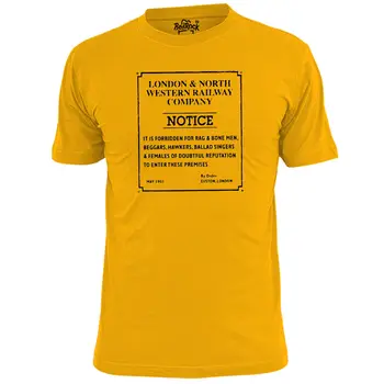 Мужская футболка London Railway Notice Trains Locomotive