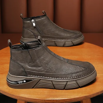 Мужские ботинки Chukka из водонепроницаемой кожи, повседневные оксфордские ботинки на шнуровке, повседневная мужская обувь