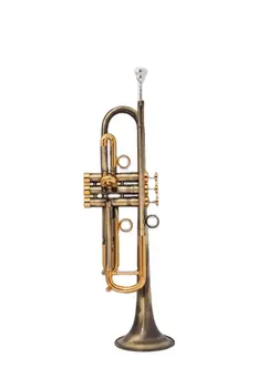 Музыкальные инструменты Il belin Латунная труба Bb с уникальной поверхностью для имитации старинной меди, небольшой инвентарь для трубы Bb