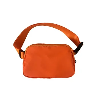 Новая модная однотонная сетчатая красная простая мужская поясная сумка для бега, диагональная сумка на молнии, нейлоновая водонепроницаемая