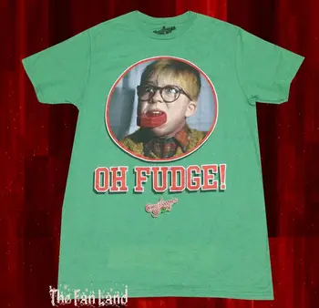 Новая мужская винтажная футболка A Christmas Story Oh Fudge Green