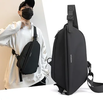 Новая трендовая мужская нагрудная сумка, модная повседневная сумка на одно плечо, многофункциональная водонепроницаемая сумка через плечо
