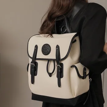 Новая холщовая сумка большой емкости для студентов в стиле колледжа, нишевый дизайнерский рюкзак для отдыха, универсальная сумка оптом