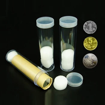 Новый 19-32 мм прозрачный пластиковый рулон для хранения монет, защитный держатель для трубок, для сбора монет, для защиты посуды. Инструменты