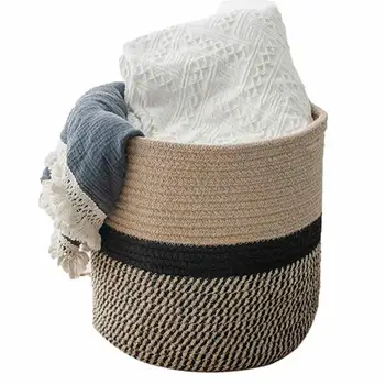 Плетеная корзина Inddor Цветочный горшок Корзина для грязной одежды Органайзер для хранения Украшения дома в стиле бохо