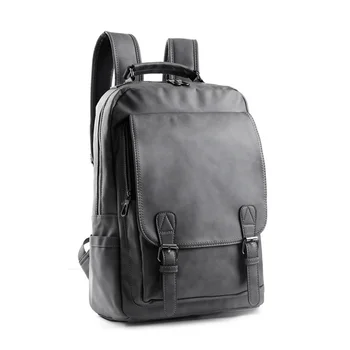 Роскошный рюкзак большой емкости для мужчин, деловая дорожная сумка из мягкой кожи, простая студенческая школьная сумка, мужская повседневная сумка для ноутбука