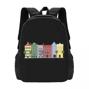 Рюкзак для совместной работы Rainbow Row Charleston SC T Большой емкости с милой складной 3D-печатью