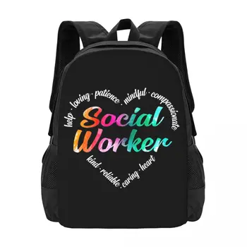 Рюкзак для совместной работы с акварелью в виде сердца социального работника, большой емкости, милые складные рюкзаки для одежды