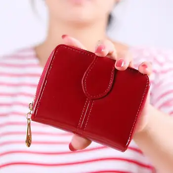 Трансграничный Новый короткий женский кошелек из кожи с масляным воском, винтажный кошелек для монет, сумка для монет с пряжкой, женский маленький кошелек