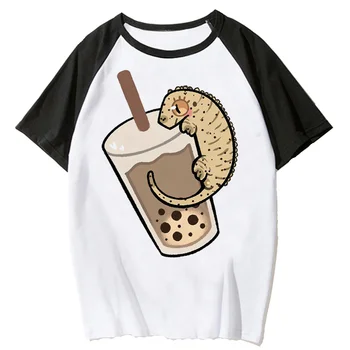 футболка с хохлатым гекконом, женская уличная одежда, футболка Y2K, забавная одежда для девочек