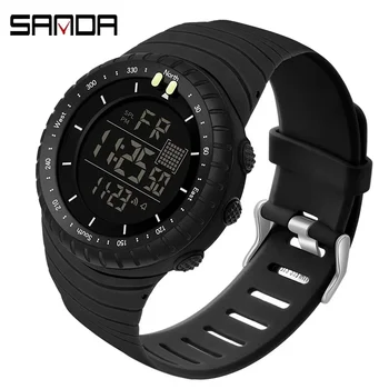 Цифровые часы бренда SANDA, мужские спортивные часы, Электронные светодиодные мужские наручные часы для мужчин, водонепроницаемые наручные часы SANDA Hours 6071