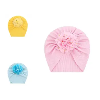 Шапочка для новорожденных, стильная, не выцветающая, декоративная, для девочек, бронзовый цветок, шапочка для новорожденных, детские принадлежности, детская шапочка, детская шапочка