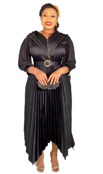 Элегантные африканские платья для женщин, осенняя африканская одежда с длинным рукавом, Офисное женское плиссированное вечернее платье, Дашики, Анкара, халат