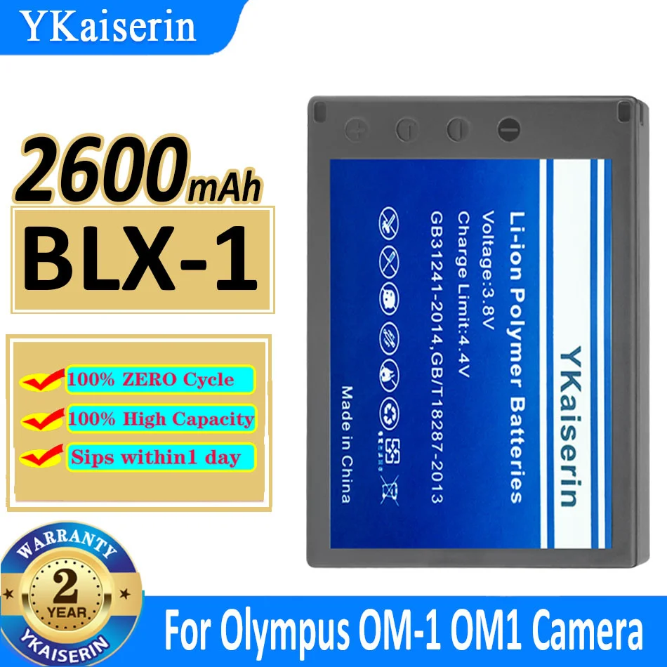 2600 мАч YKaiserin Аккумулятор BLX-1 BLX1 Для Olympus OM-1 OM1 Camera Bateria