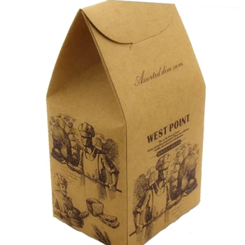 10 шт./лот Kawaii Коробка из крафт-бумаги для торта на Рождество, День Рождения, Свадебная вечеринка, упаковка конфет в подарок