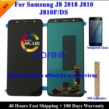 100% Super AMOLED ЖК-дисплей Для Samsung J8 2018 ЖК-дисплей J810 ЖК-дисплей Для Samsung J8 2018 J810 ЖК-экран Сенсорный Дигитайзер В сборе